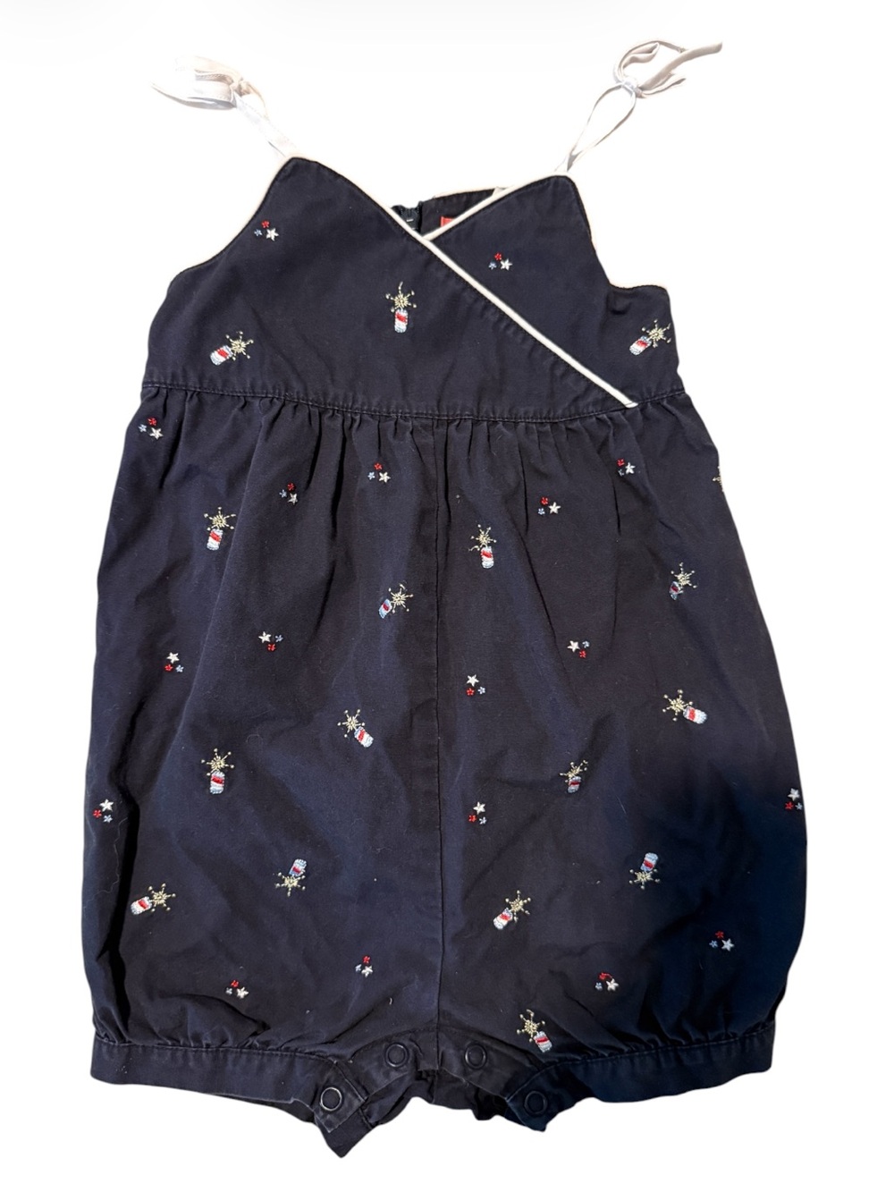 Vintage Gymboree Fireworks 4th Of July Patriotic Bubble Romper Navy 18-24 Months
